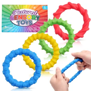 Silicone Sensory Bracelets Fidget Toys Textured Stress Relief Rings For Kids Adults
