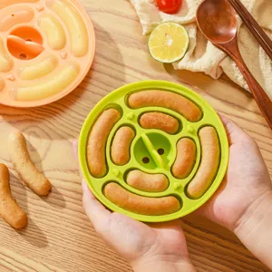 Silicone Sausage Mold Homemade Baby Complementary Food Steamed Meat Hot Dog Maker Round Multi-Slot DIY Kitchen Bakeware