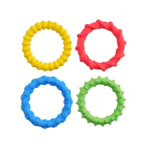 Silicone sensory rings fidget toys set colorful stress relief anxiety toy stretchy bands