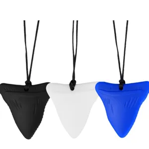 Silicone Shark Tooth Teething Necklace Sensory Chew Toy Set for Babies and Autistic Kids