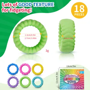 Silicone Fidget Sensorische Ringen Textuur Stressverlichting Vingerring Zachte Sensorische Speelgoed Für Volwassenen Kinderen Cadeau