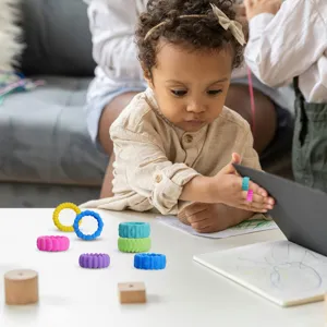 Siliconen sensorische ringen fidget toys zachte textuur decompressie speelgoed.