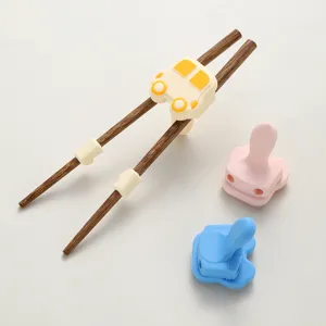 Baguettes d'apprentissage pour enfants avec aide en silicone mignon ensemble bebe