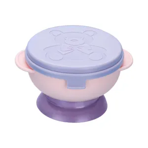 Baby Suction Bowl Kids Tableware Set Stainless Steel PP Anti Drop Bowl Spoon Fork Cute Bear Design Children Feeding