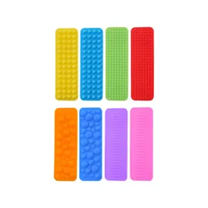 Silicone sensory strip fidget toy set, multi-textured tactile adhesive stickers for stress relief.