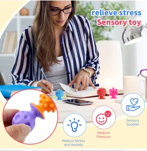 Siliconen zuignap sensorisch speelgoed voor stress, multi-textuur angstverlichting tools.