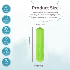 Groene siliconen kristal bijtring sensorisch kauwspeelgoed voor peuters, voedselveilig materiaal.