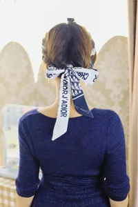 Hair ribbon scarf long strap versatile decorative hair accessory elegant bow styling fashion item