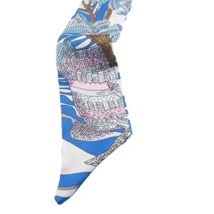 Luxury style skinny silk scarf twilly for handbag handle ribbon or stylish hair accessory.