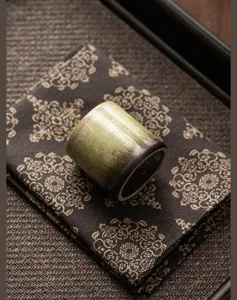 Repose-couvercle de théière céramique artisanale rétro émail four déco table thé zen