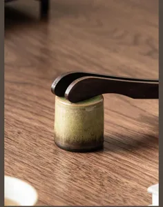 Retro support de couvercle de théière en céramique émail four Zen accessoire thé