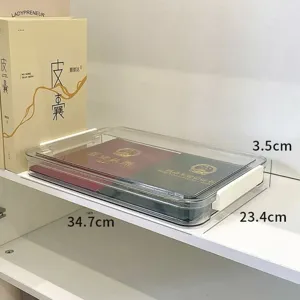Double layer transparent A4 paper document storage box drawer style desktop organizer for office