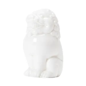Statuetta leone in ceramica bianca animale da tè accessorio set da tè kung fu cinese