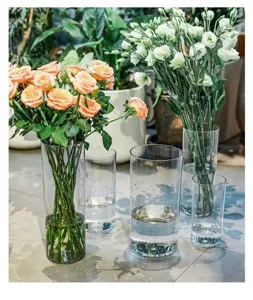 Transparente Acryl Zylinder Blumenvase klare Floristen Eimer für frische Blumen Gestecke.