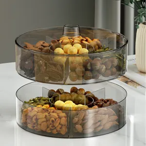 Doppelstufige klare rotierende Obstschale Snack Nuss Aufbewahrungsbox fur Wohnzimmertisch
