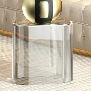 Seau a fleurs transparent en acrylique, vase en cristal de luxe pour roses et deco.