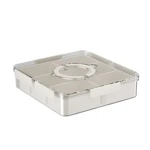 Klare Deckel Fachteiler Snack Box moderne Trockenobstschale Wohnzimmer Haushalts Organizer