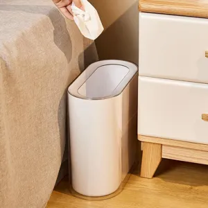 Pattumiera Sottile Light Luxury Doppio Strato Trasparente in PET Per Bagno Cucina Camera Da Letto Cestino Per Fessure Strette
