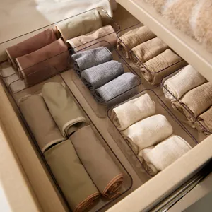 Plastica Trasparente Cassetto Organizer Scatola Chiaro Intimo Scatola per Calzini Closet Casa Organizzazione Contenitori