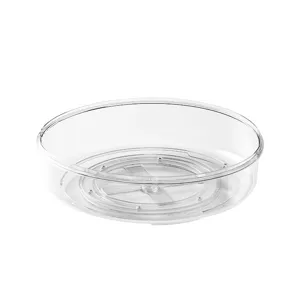 Organizzatore per trucco trasparente rotondo vassoio porta cosmetici girevole scaffale