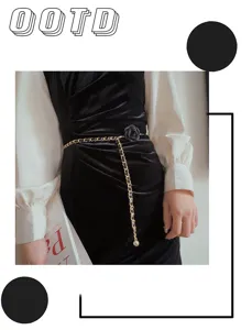 Kamelie Taillenkette für Damen Blumen Gürtel Metall Gürtel für Kleid Jeans Accessoire