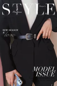 Women vintage black leather belt with ornate silver buckle detail, fashion accessory.