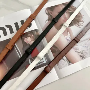 Slim leather belt for women adjustable waist strap minimalist dress accessory chic