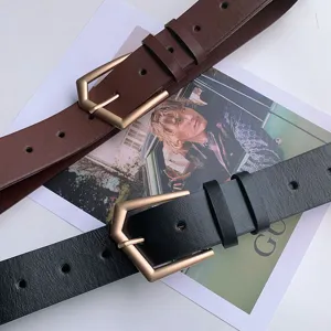 Dames lederen riem set met stijlvolle geometrische gesp chique taille accessoire voor dagelijkse outfits