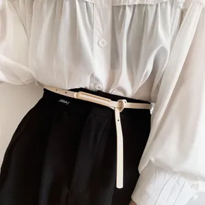 Cintura sottile elegante da donna minimalista con fibbia metallica chic accessorio vita