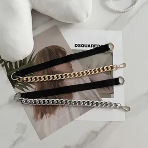Sangle de sac en chaîne métallique de rechange bandoulière décorative pour sacs à main.