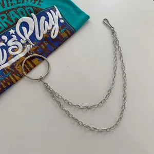 Punk style metal pants chain multi-layer wallet chain hip hop streetwear jeans trouser chain.