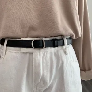 Retro Casual Faux Leather Belt With Alloy Smooth Buckle Unisex Vintage Style Waist Belt For Jeans Daily Outfits