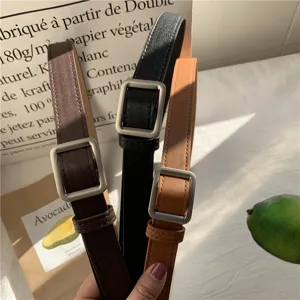 Unisex Retro PU Leather Belt With Alloy Pin Buckle Adjustable Casual Waist Belt For Jeans Daily Wear Accessories