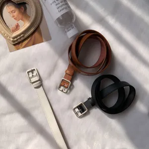 Women retro pin buckle belt set, casual square metal buckle jeans belt, versatile styles.