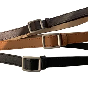 Retro leather belt unisex vintage metal buckle casual jeans belt for men women