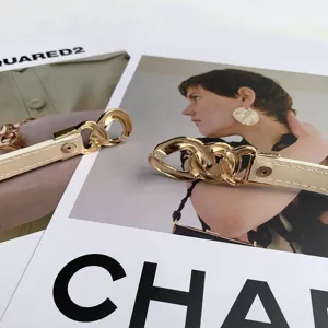 Women thin belt gold chain minimalist dress belt summer decorative waist cincher strap