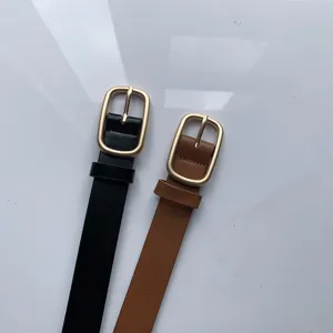 Ensemble de ceinture fine en similicuir pour femme boucle dorée accessoire élégant