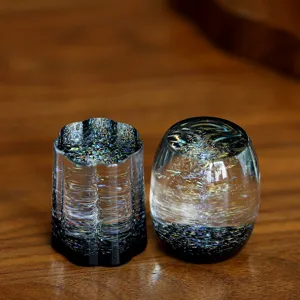 Conjunto de soporte para tapa de té de vidrio de cristal artesanal con brillo