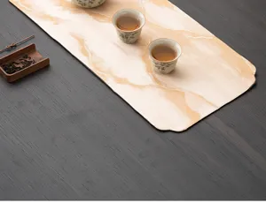Zen-Stil wasserdichte gewebte Baumwoll-Teematte für Teezeremonie, elegante Tischläufer.
