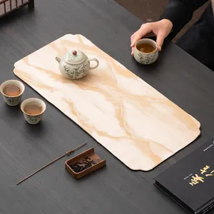 Wasserdichte Baumwoll-Teematte für Zen Teezeremonie, eleganter Teetischläufer für Haus.