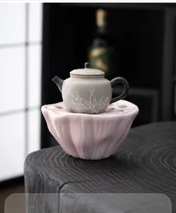 Keramik Lotus Teekanne Halter Teetasse Zen Tee Zubehör Basis rosa schöne Keramik Deko