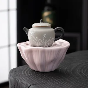 Zen Keramik Teekanne Set mit Lotoskapsel Teeablage, elegantes Zubehör für die Teezeremonie.