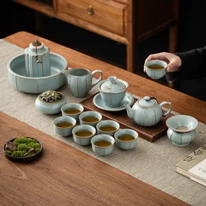Service a thé Kung Fu céladon théière et tasses en céramique pour bureau maison