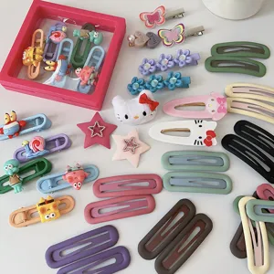 Joli ensemble de pinces à cheveux de dessin animé dopamine épingles douces colorées accessoires