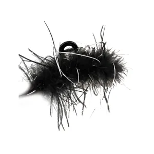 Black feather hair claw clip with silver tinsel, elegant french shark clip for women styling.