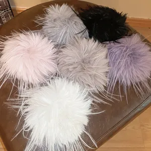 Mollette per capelli in piume soffici multicolore accessori chic per donne stile new