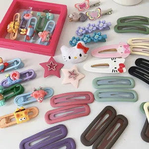 Joli ensemble de pinces à cheveux bec de canard de style mignon, accessoires pour cheveux pour femmes.