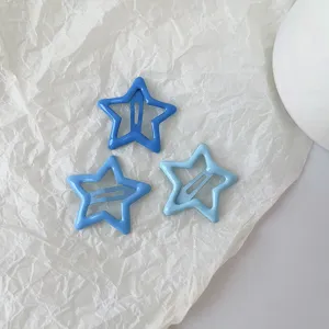Mignons pinces à cheveux étoiles bleues jolies pinces de frange accessoires esthétiques