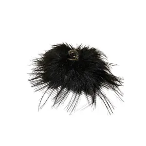 Elegante molla per capelli con piume nere e nappe clip a squalo per acconciatura donna