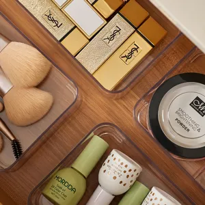Scatola organizer per trucco in acrilico trasparente divisorio per cassetti per pennelli.